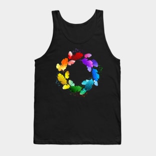 Multicolored Feathers Tank Top